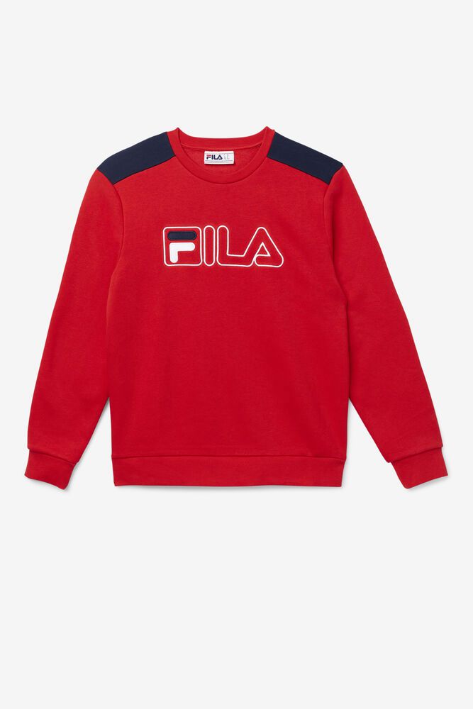 Fila Miesten Collegepaita Basil 2 Crew Punainen - PMEH-57982